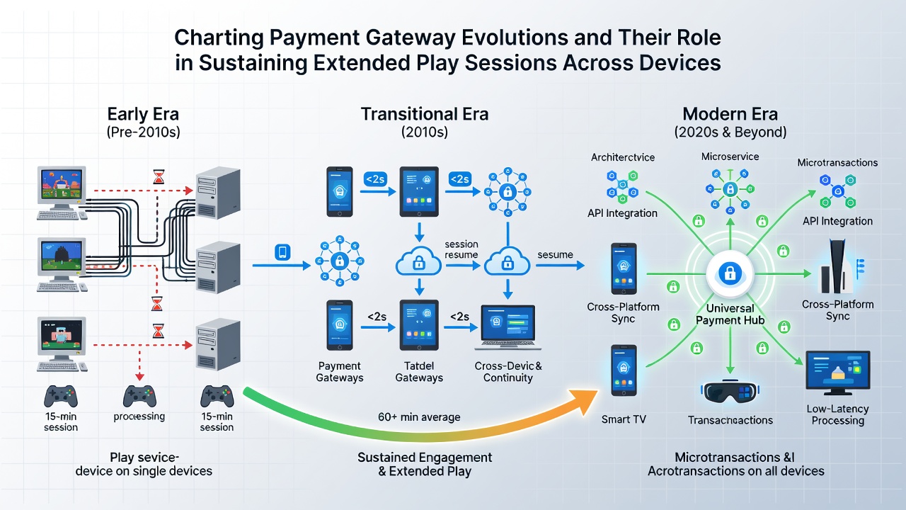 Infographic of gateway integrations supporting extended mobile and desktop gaming sessions
