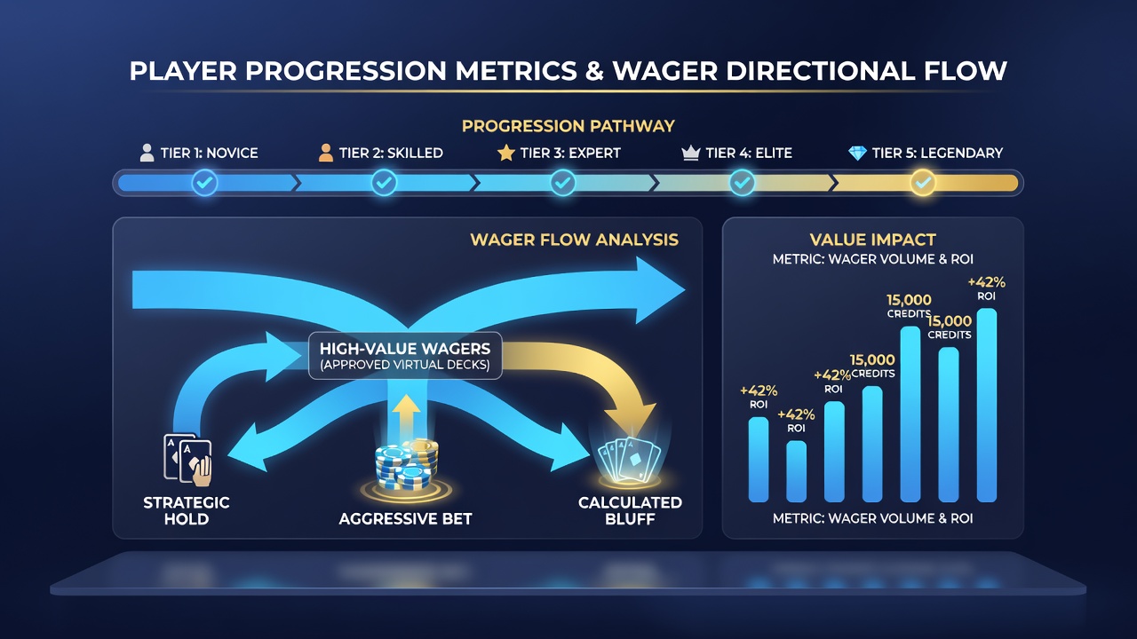 Analytics graph illustrating correlation between player tiers and wager volumes in virtual card environments