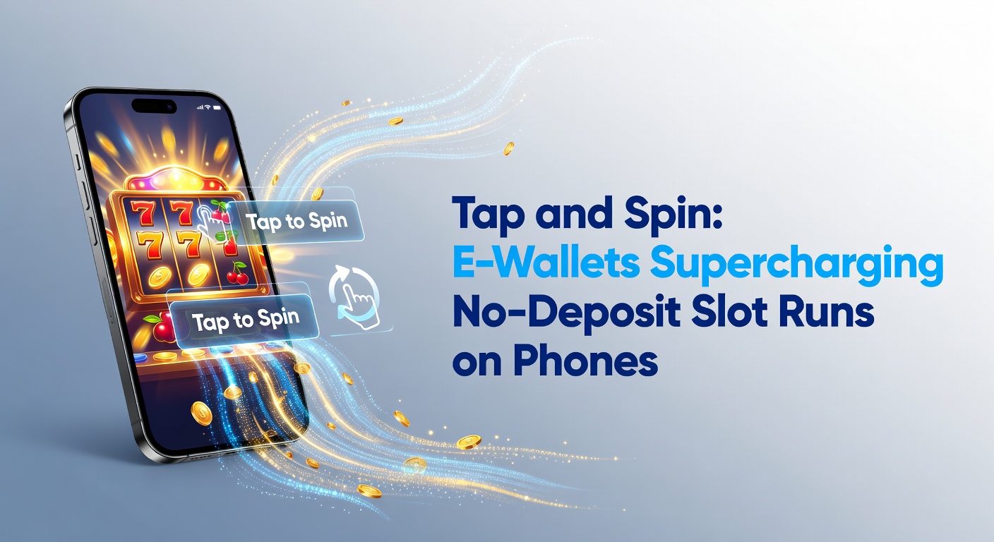 A sleek smartphone screen displaying a vibrant slot game interface with e-wallet icons like PayPal and Skrill glowing in the background, ready for instant no-deposit spins