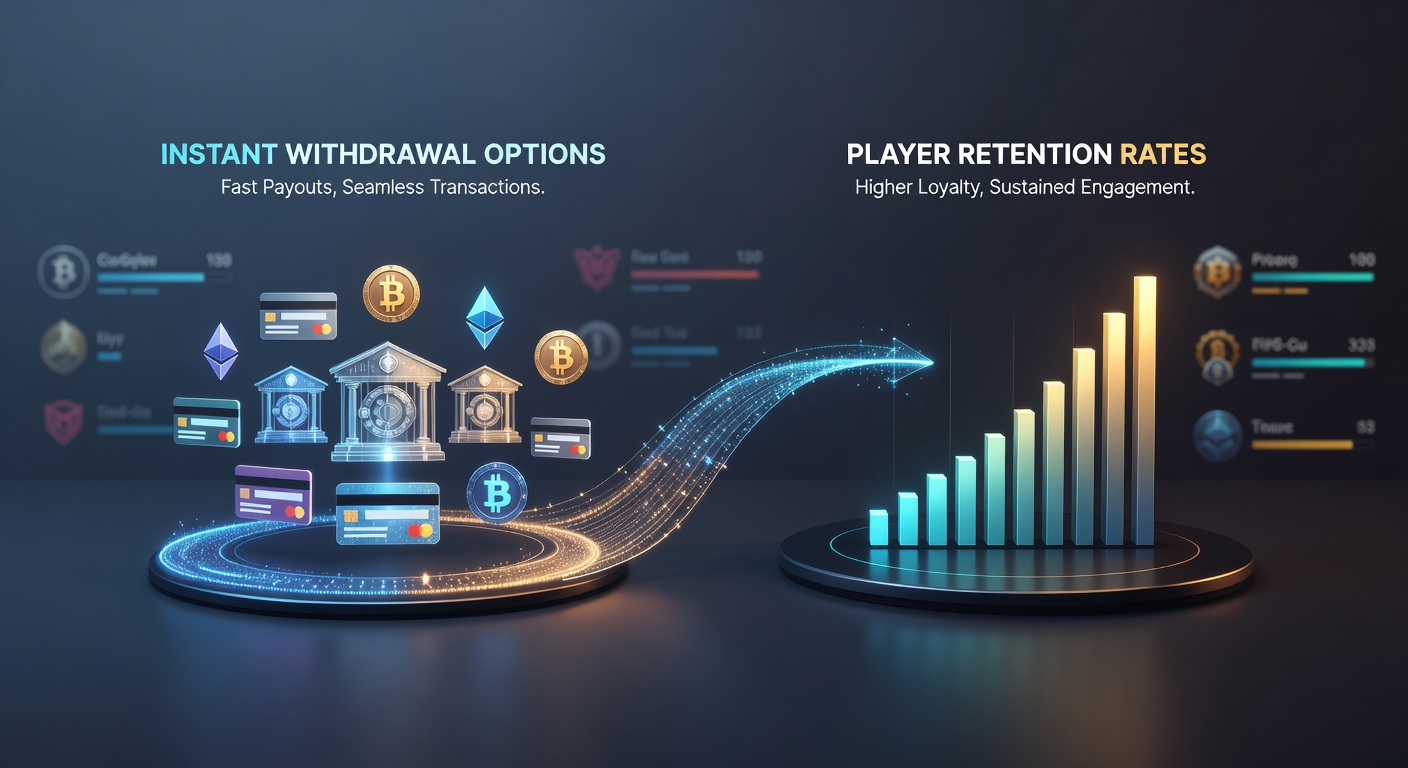 Analytics dashboard displaying player retention graphs alongside withdrawal speed statistics